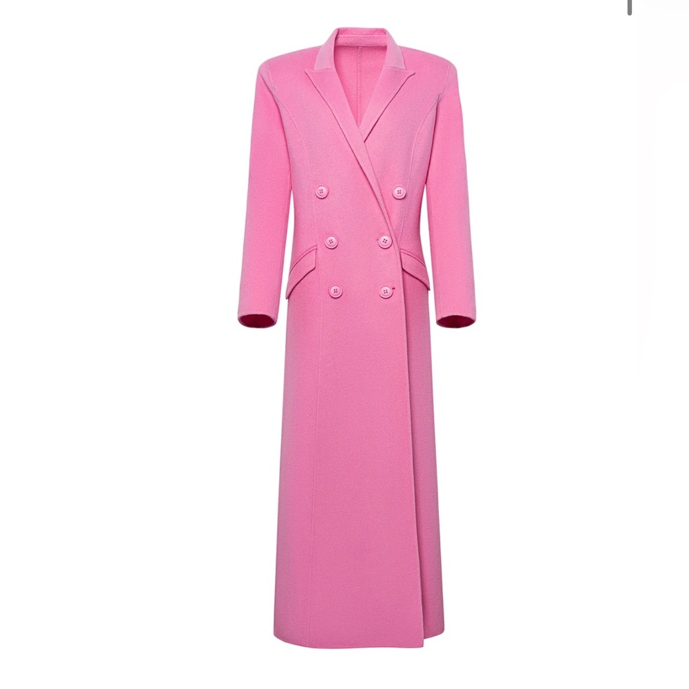 Fay Double-breasted Pink Wool Coat